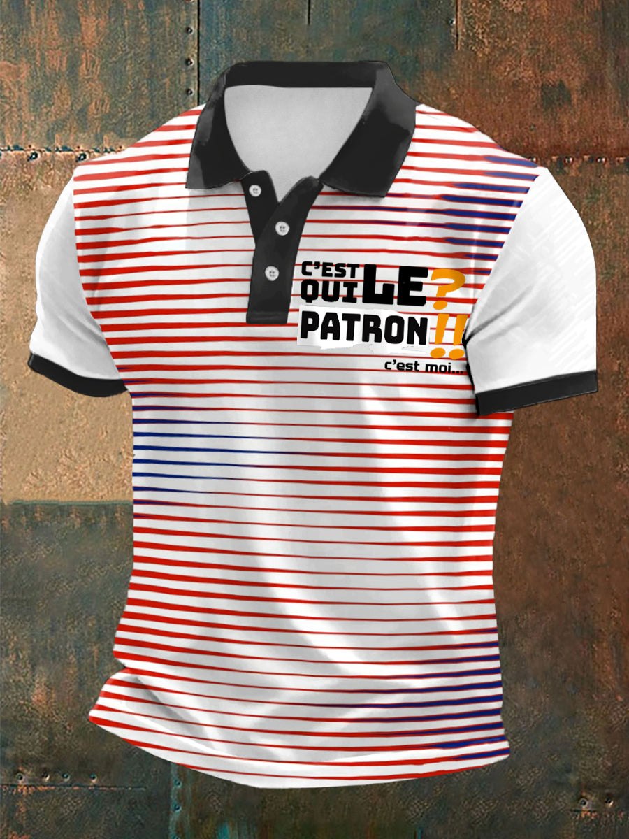 à manches courtes C'EST QUI LE PATRON Print pour homme