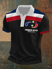 à manches courtes pour homme French open 2025 Tennis Printed