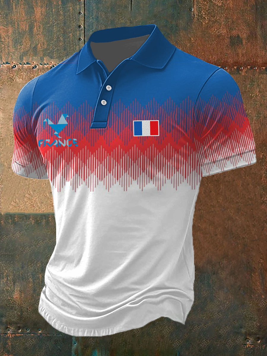 Le drapeau français des hommes conçoivent le Vêtements à manches courtes
