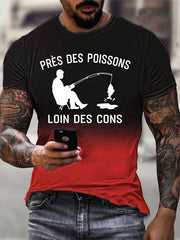 T-shirt manches courtes Près Des Poissons Loin Des Cons pour homme