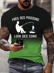 T-shirt manches courtes Près Des Poissons Loin Des Cons pour homme