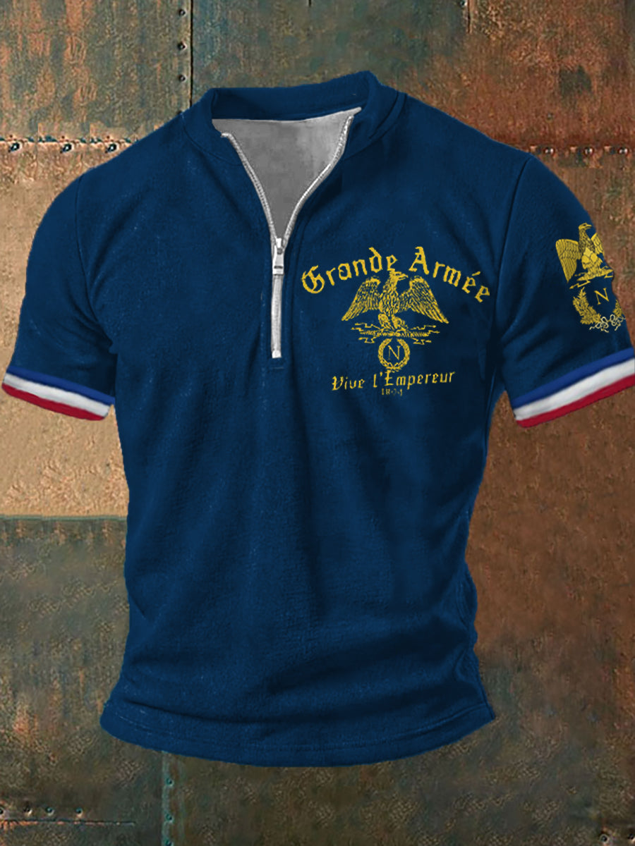 manches courtes zippé Grande Armée Print pour homme