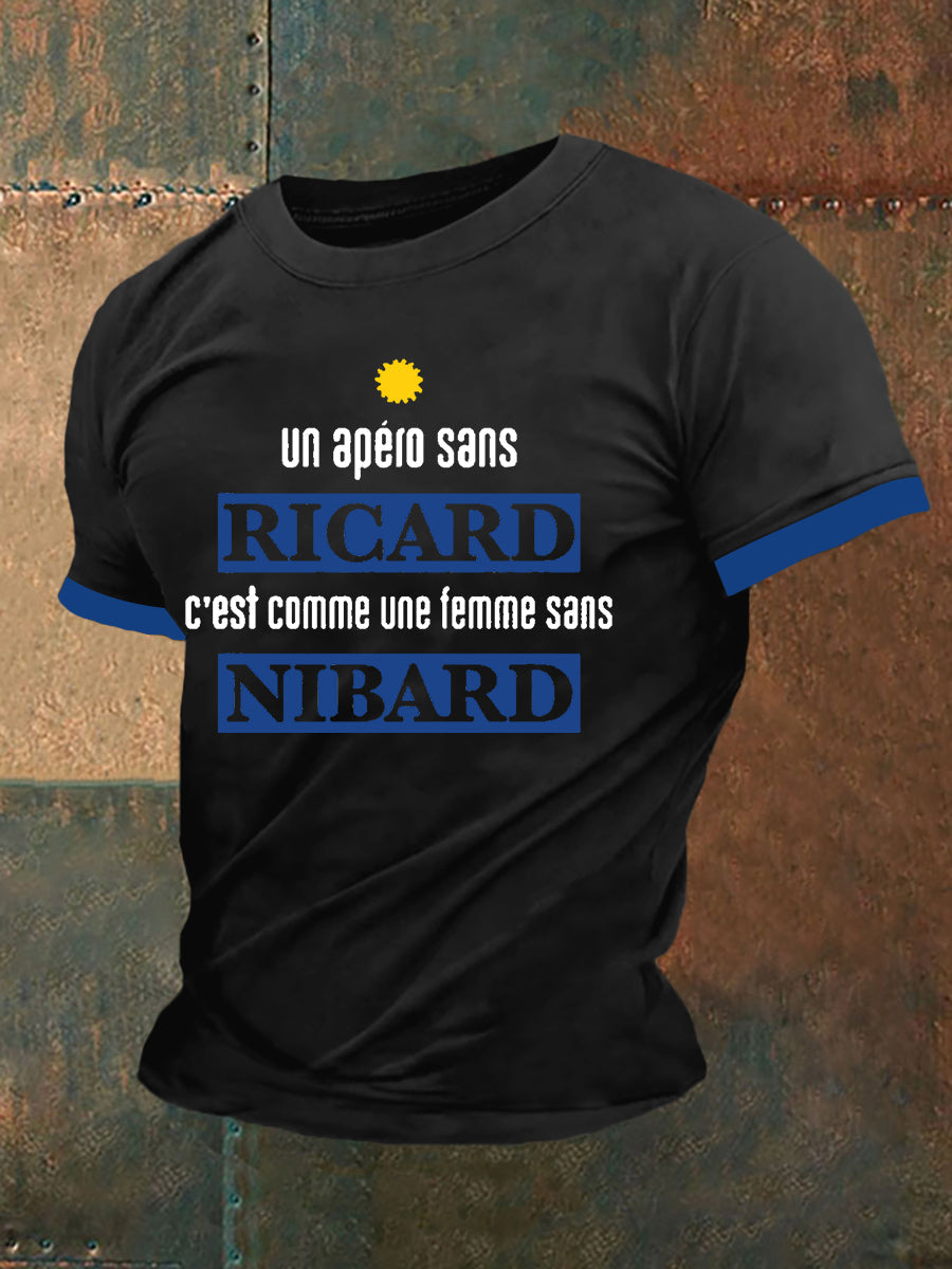 T-shirt à manches courtes Un Apero Sans  C'est Comme Une Femme Sans Nibard pour homme