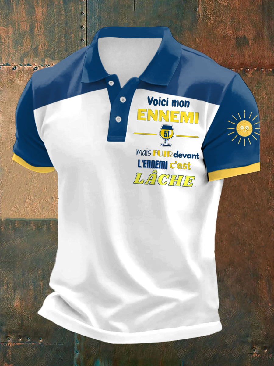 T-shirt à manches courtes imprimé alcool pour hommes