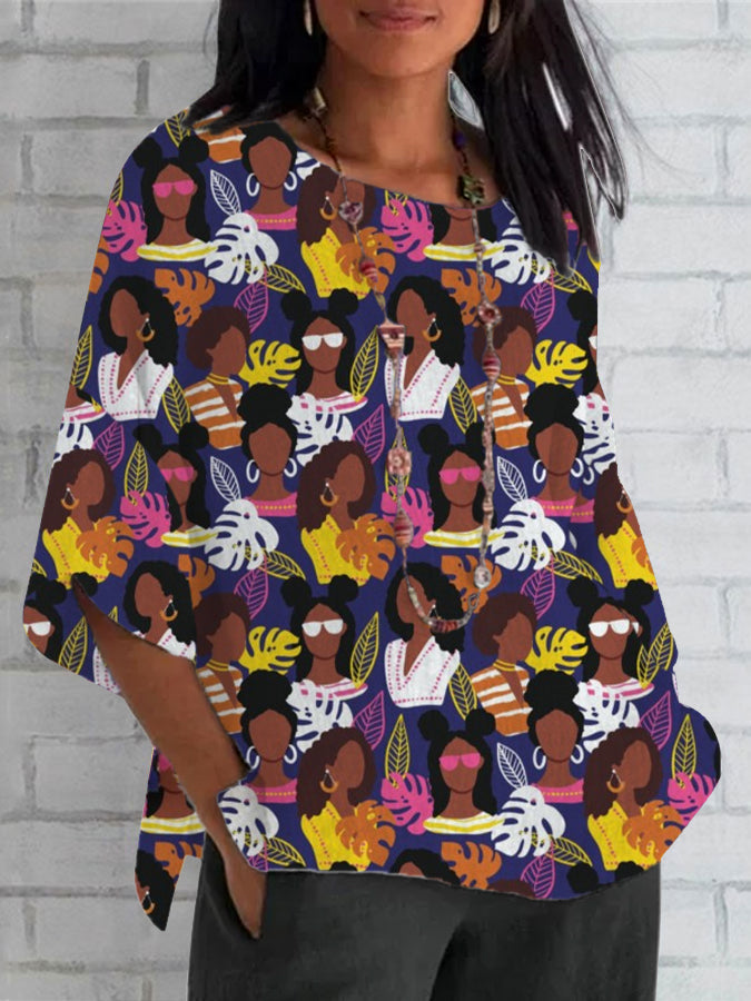 Chemise Femme  Retro Black Art Print
