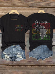 T-shirt à manches courtes à col en V imprimé  Femme