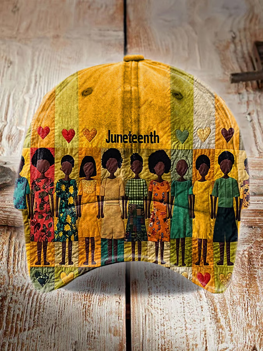 Chapeau Unisexe Noir Imprimé Juneteh