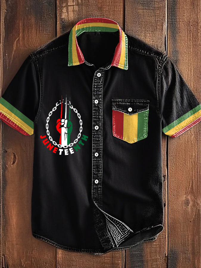 Chemise noire imprimée History  1865 pour homme