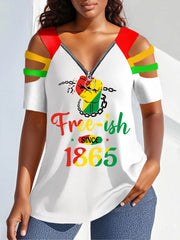 Free-ish des femmes depuis 1865  Imprimer Zipper creux Tee