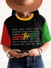 T-shirt à manches courtes à col en O imprimé  Femme