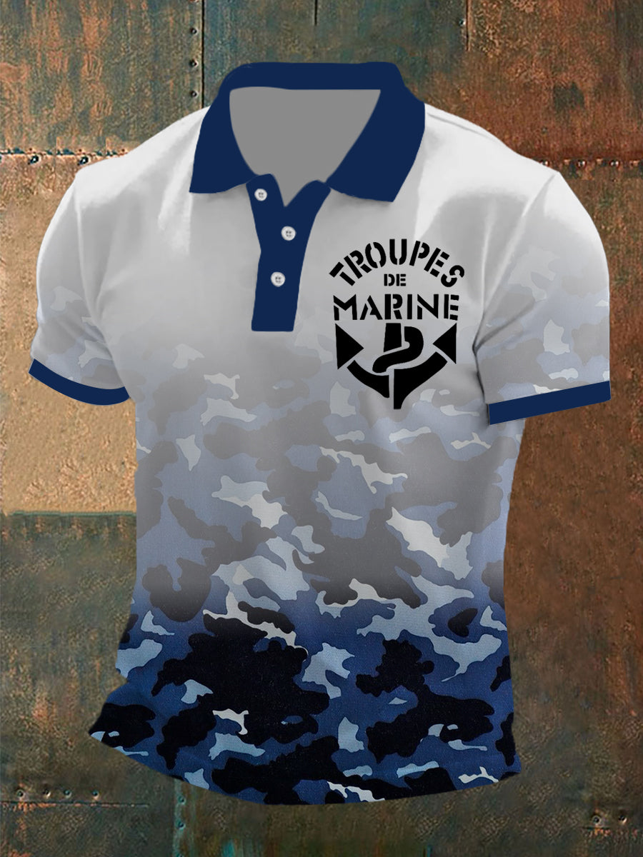 T-shirt à manches courtes France Marine Troops Homme