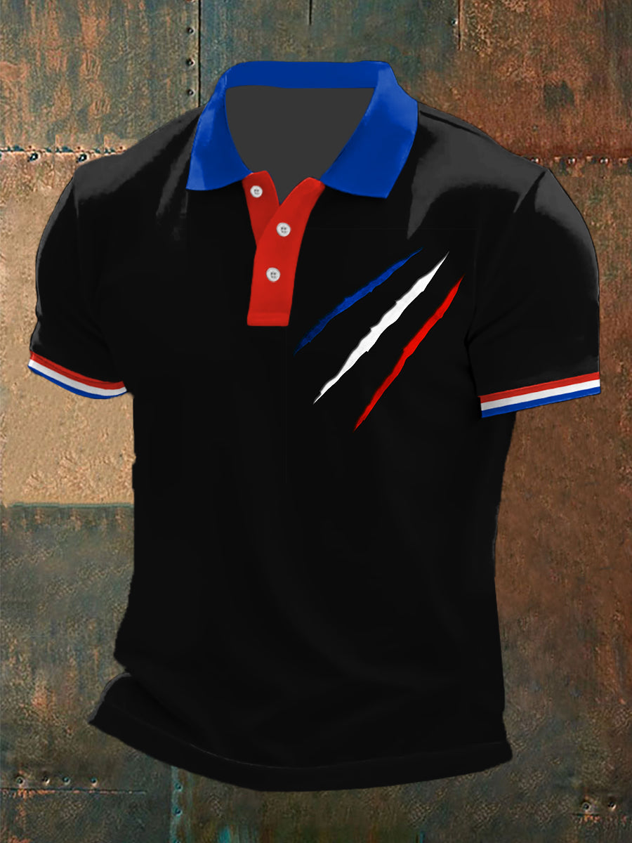 T-shirt imprimé à revers Fier français pour homme