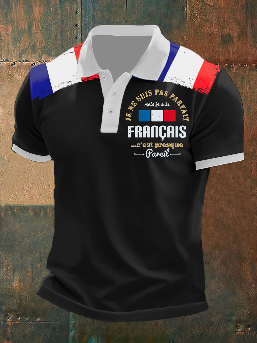 T-shirt manches courtes Je Ne Suis Pas Parfait Mais Je Suis Français Sur Homme