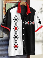 Chemises décontractées imprimées Texas Hold'em pour hommes