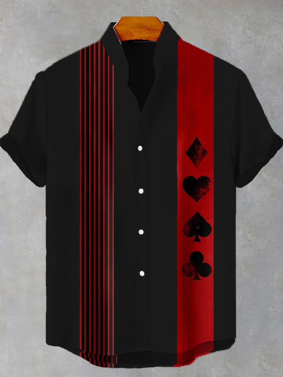Chemise poker manches courtes homme