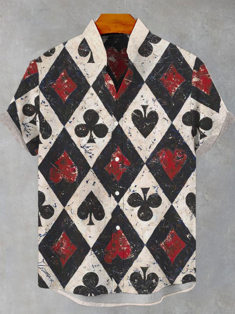 Chemise poker manches courtes homme