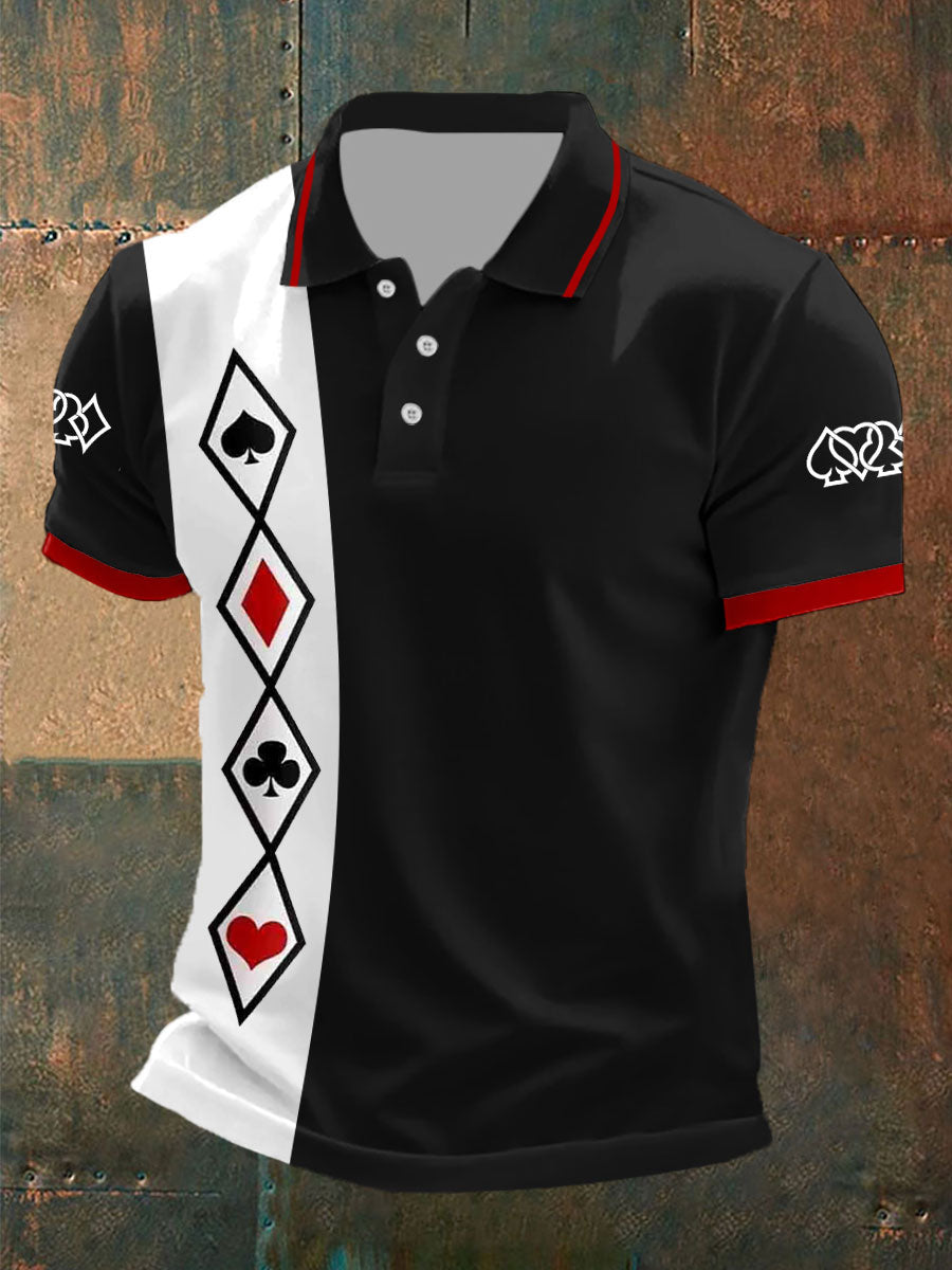Tops à imprimé de poker pour hommes