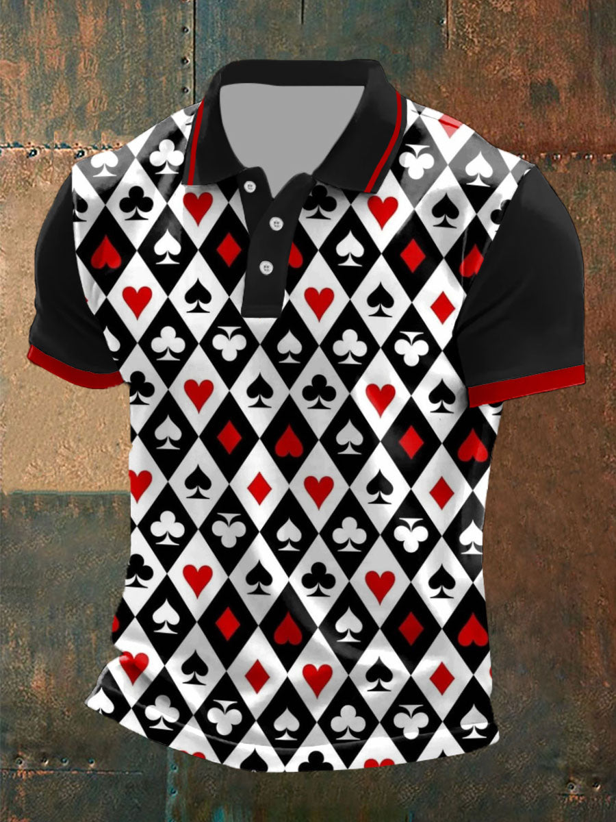 Tops à imprimé de poker pour hommes