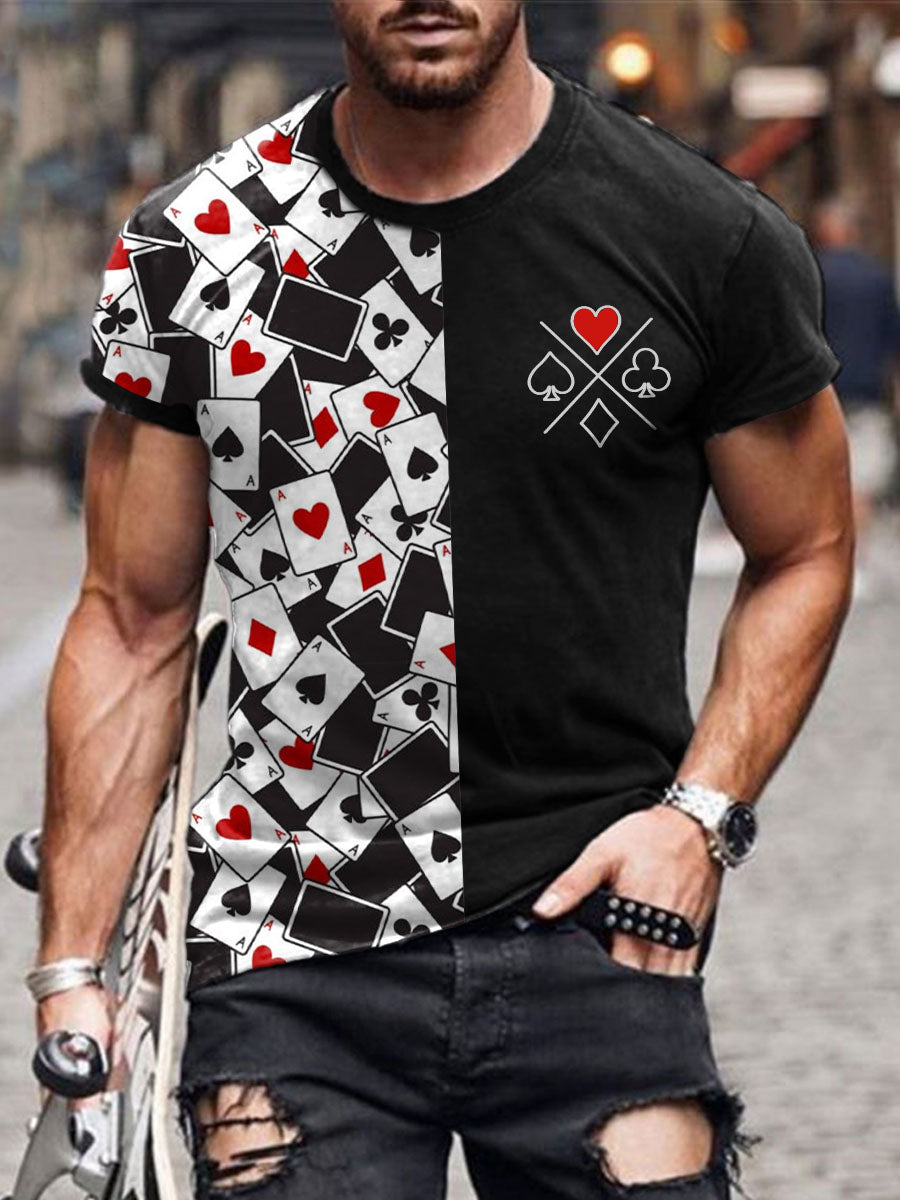 Poker Cards Art Print T-shirt à manches courtes pour hommes