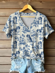T-shirt à imprimé Cavalier King Charles Spaniel Femme