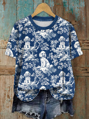 T-shirts à imprimé caniche pour femmes