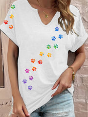 T-shirt imprimé patte colorée pour femmes