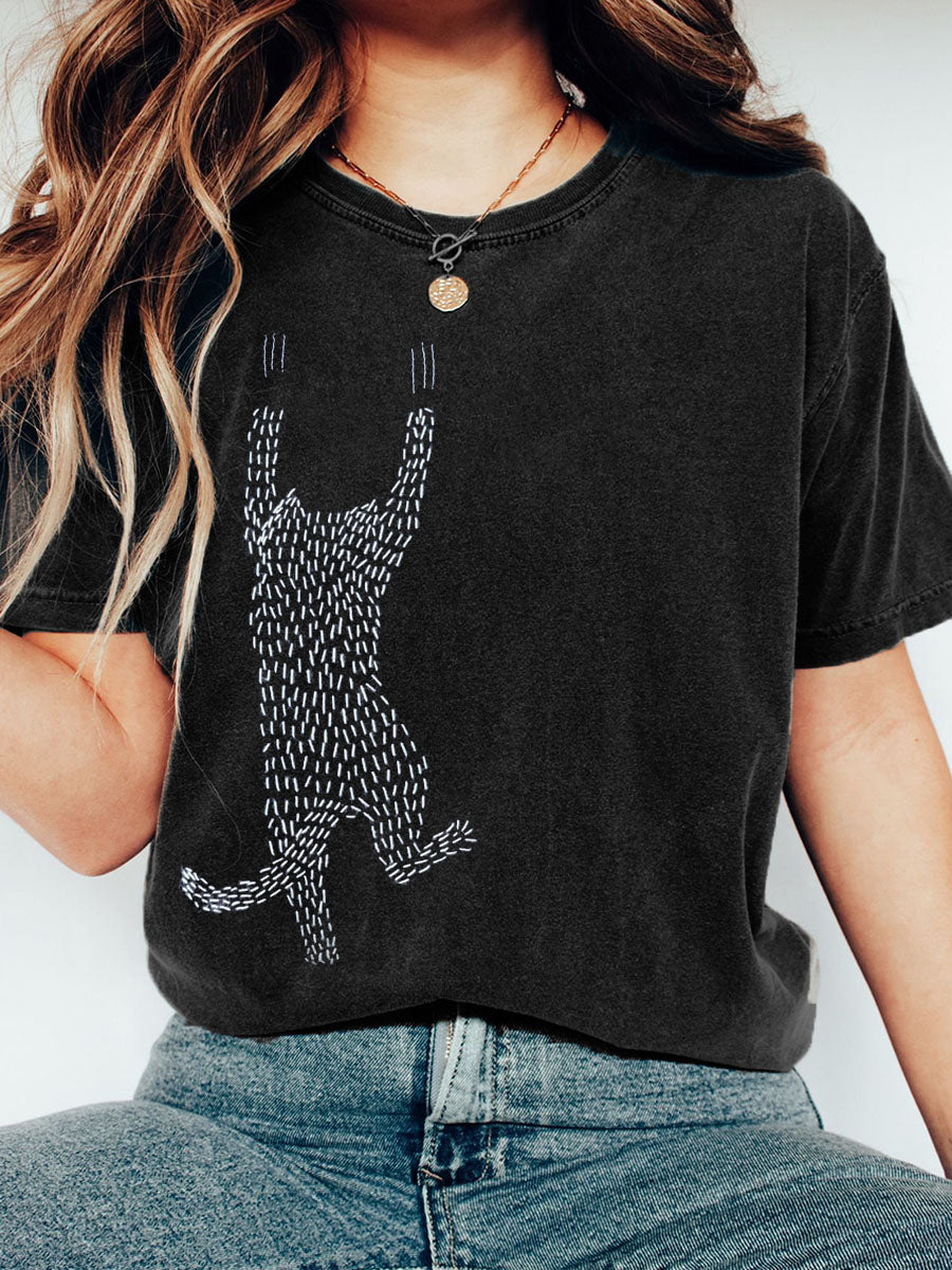 T-shirt drôle de modèle de chat Vintage des femmes