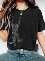 T-shirt drôle de modèle de chat Vintage des femmes