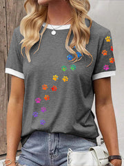T-shirt de patte de chien coloré des femmes
