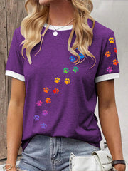 T-shirt de patte de chien coloré des femmes