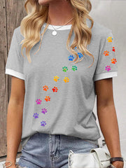 T-shirt de patte de chien coloré des femmes