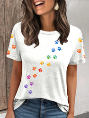 T-shirt de patte de chien coloré des femmes