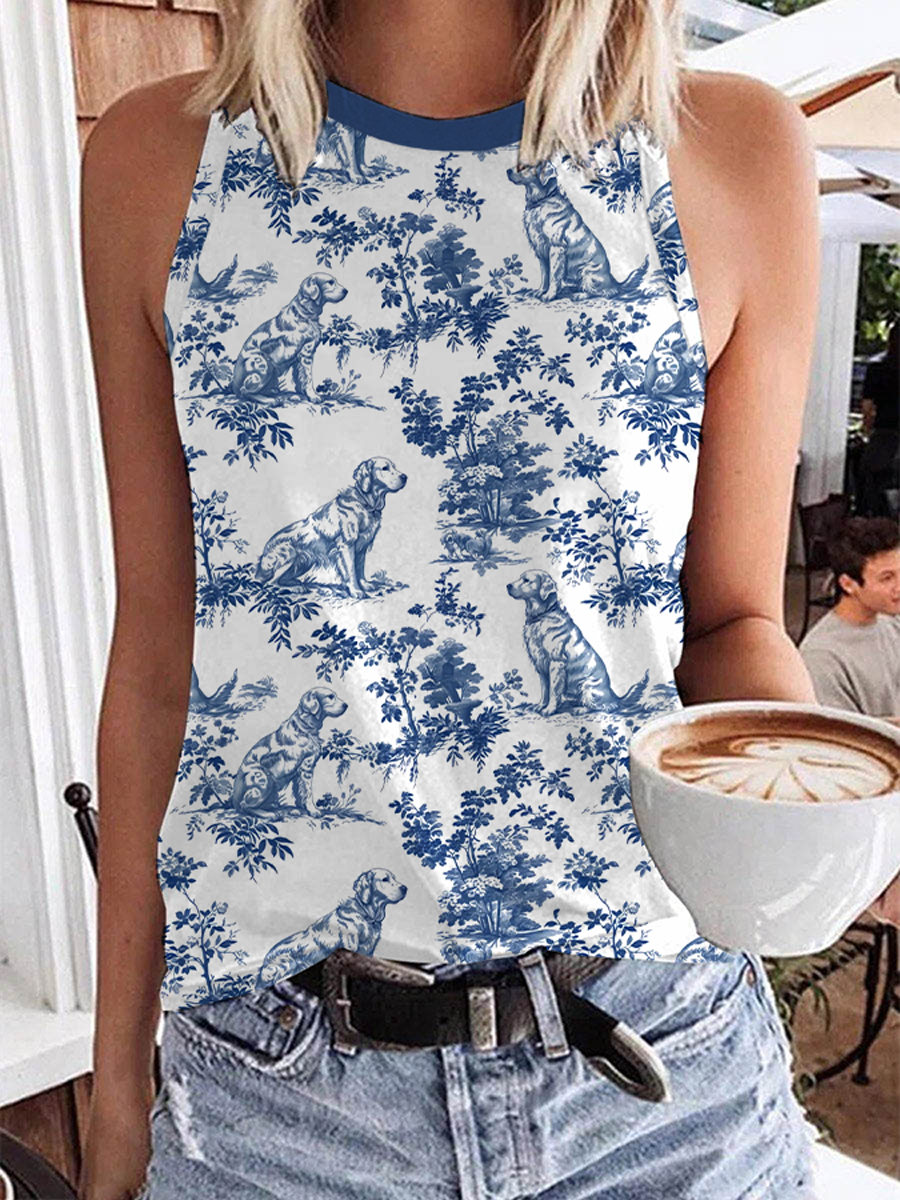 Gilet décontracté Golden Retriever Print Femme