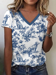 T-shirt décontracté Golden Retriever Print Femme
