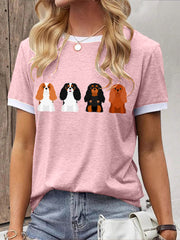 T-shirt à manches courtes pour femmes mignon chien Art Print