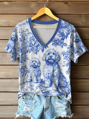 T-shirt décontracté imprimé Goldendoodle pour femme