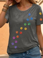 T-shirts Décontractés Rainbow Animal Print pour femmes
