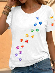 T-shirts Décontractés Rainbow Animal Print pour femmes