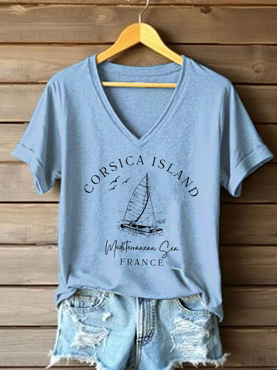 T-shirt à manches courtes France Travel Femme