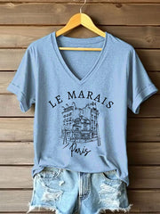 T-shirt à manches courtes France Travel Femme