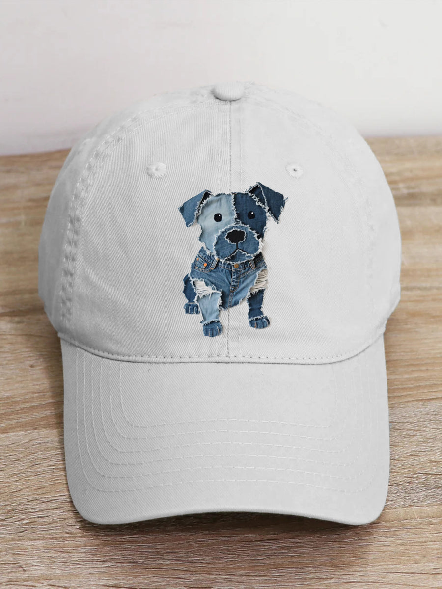 Chapeau d'art patchwork de modèle de chien mignon unisexe