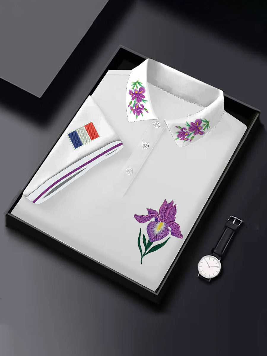 Hauts de style d'affaires d'iris de fleur nationale française des hommes