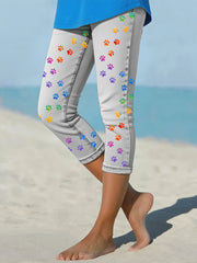 Leggings écourtés Denim Paw pour femmes