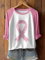 T-shirt Femme Rose Brillant Ruban Imprimé