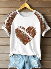 T-shirt à manches courtes pour femme Football Lover O-neck