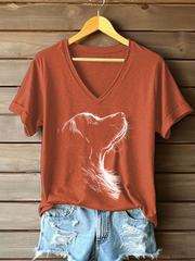 T-shirt décontracté imprimé Golden Retriever pour femme