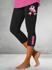 Leggings décontractés à imprimé sensibilisation au cancer du sein pour femmes