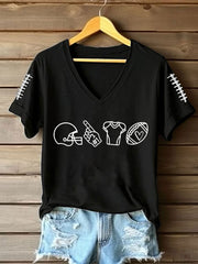 Femmes Football Lover Football Imprimé T-shirt à manches courtes