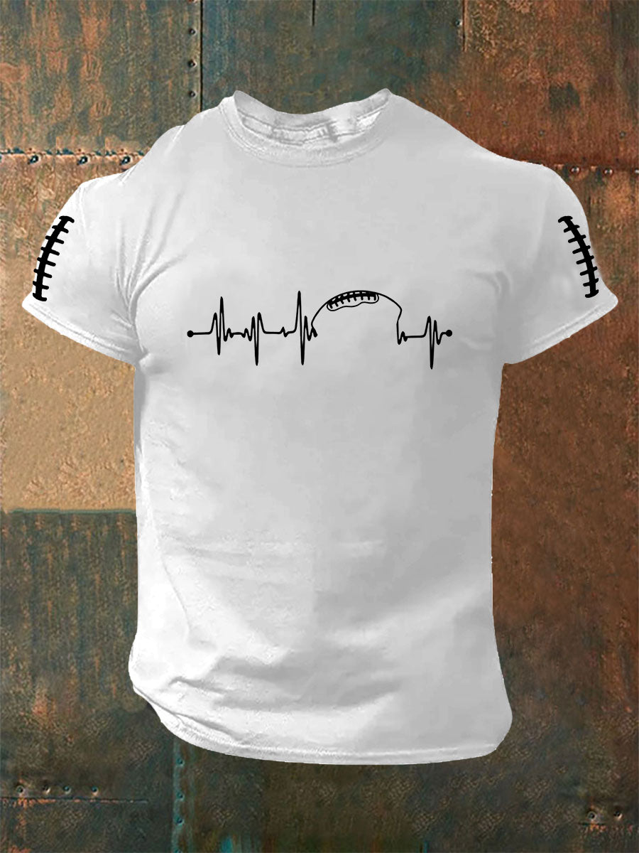 T-shirt à manches courtes imprimé Football pour hommes
