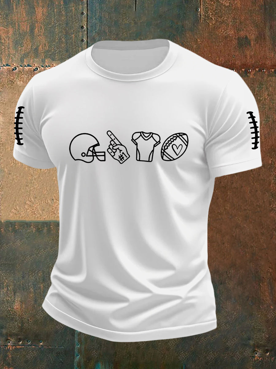 T-shirt à manches courtes imprimé Football pour hommes